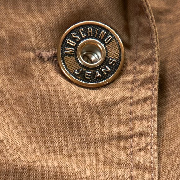 Moschino Jeans Women's Brown Cotton Short Stretch Jacket with Lace, Size M - Picture 6 of 8